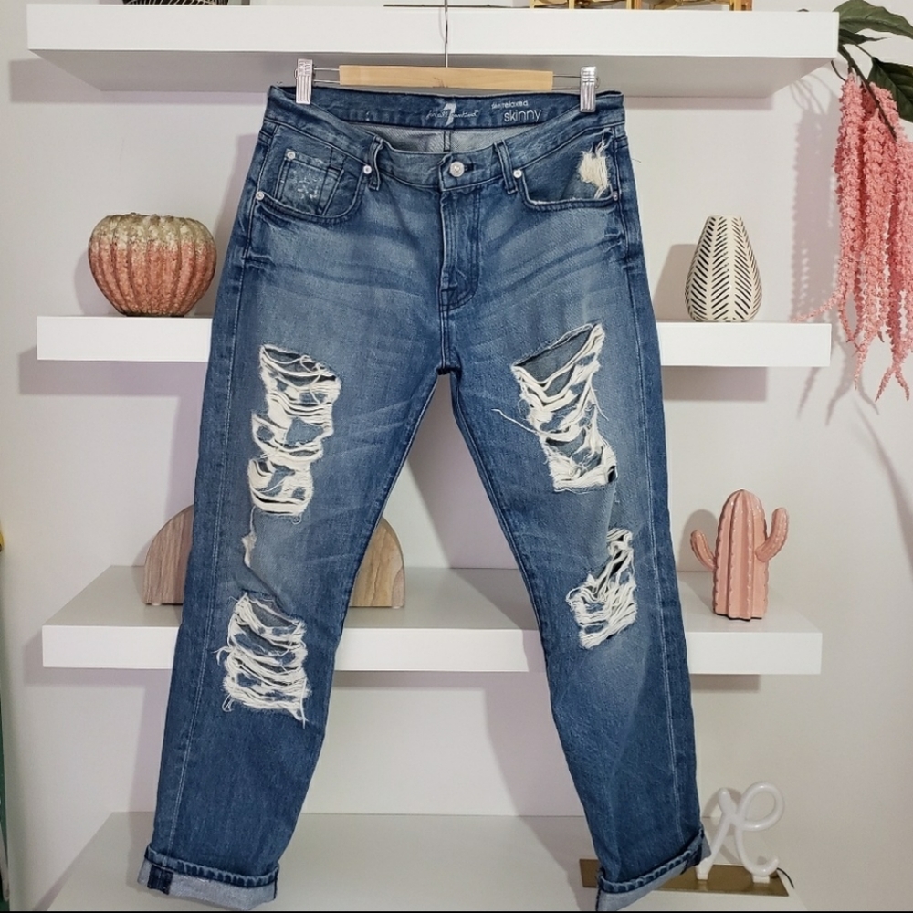 7 for all mankind Distressed Boyfriend Jeans